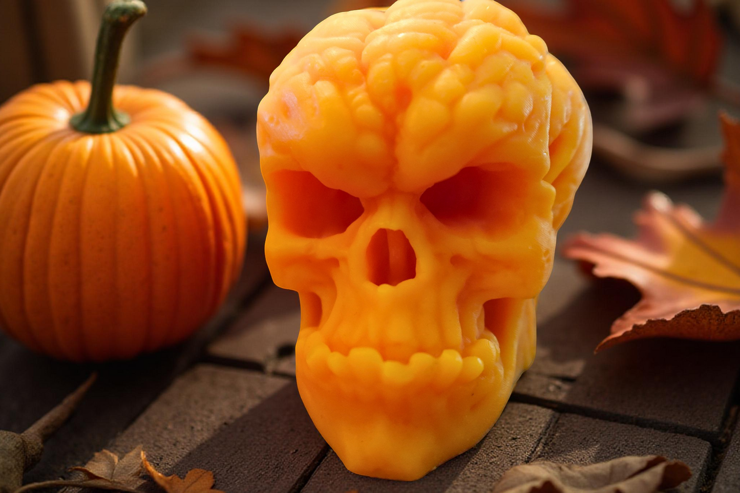 Wicked Jack - Pumpkin Skull Pillar Candle